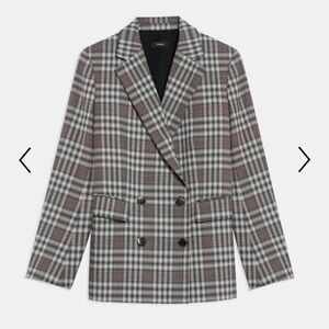 Theory wool Piazza Jacket in Optical Plaid